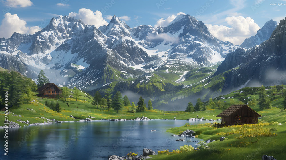 Fototapeta premium Urlaub in den Bergen