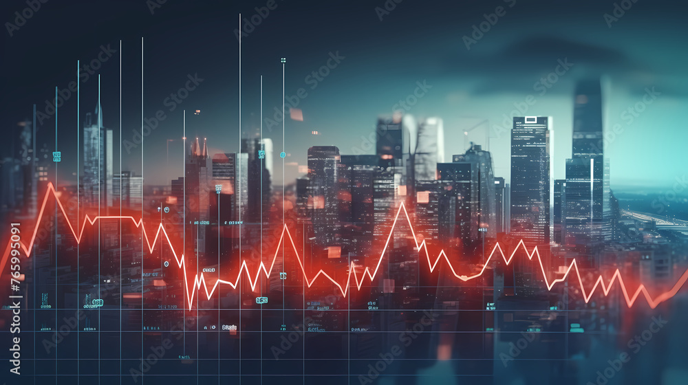 Fototapeta premium Finance concept background, economic and infographic concept