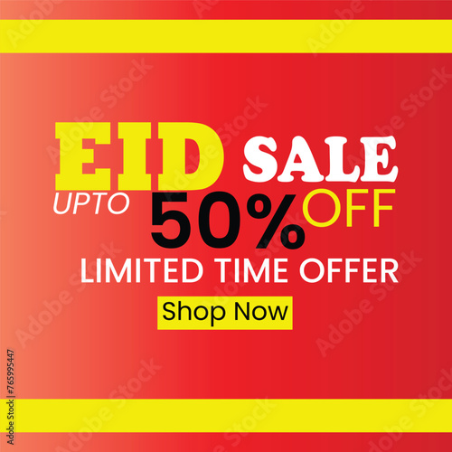 Eid sale special offer 50% off eps illustration with beautiful background