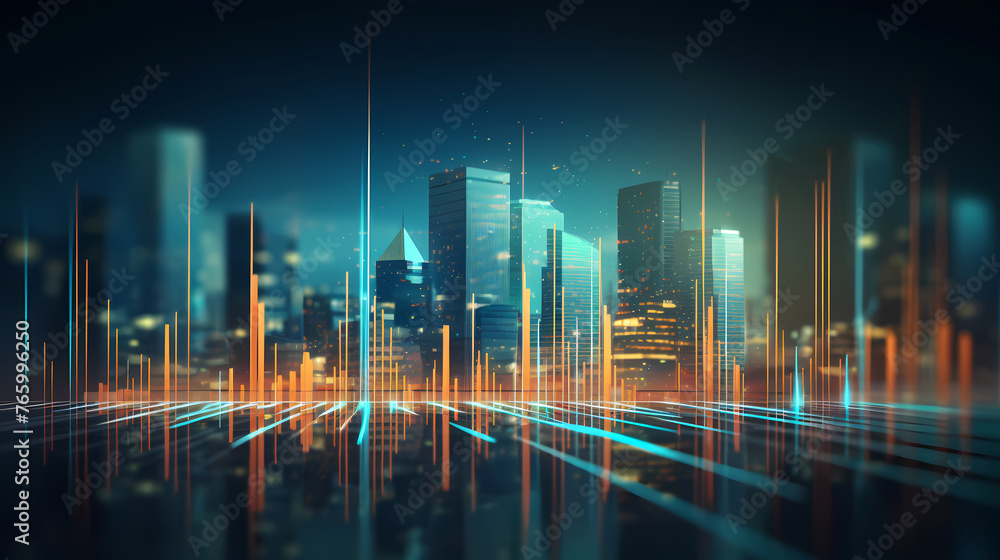 Fototapeta premium Finance concept background, economic and infographic concept