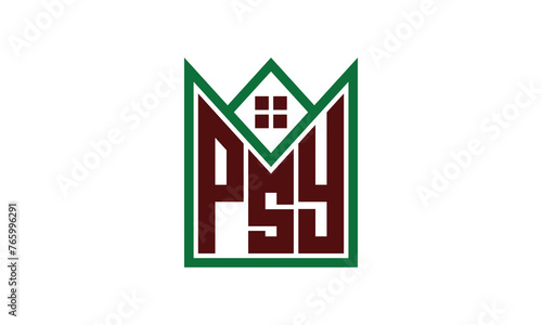 PSY initial letter builders real estate logo design vector. construction, housing, home marker, property, building, apartment, flat, compartment, business, corporate, house rent, rental, commercial