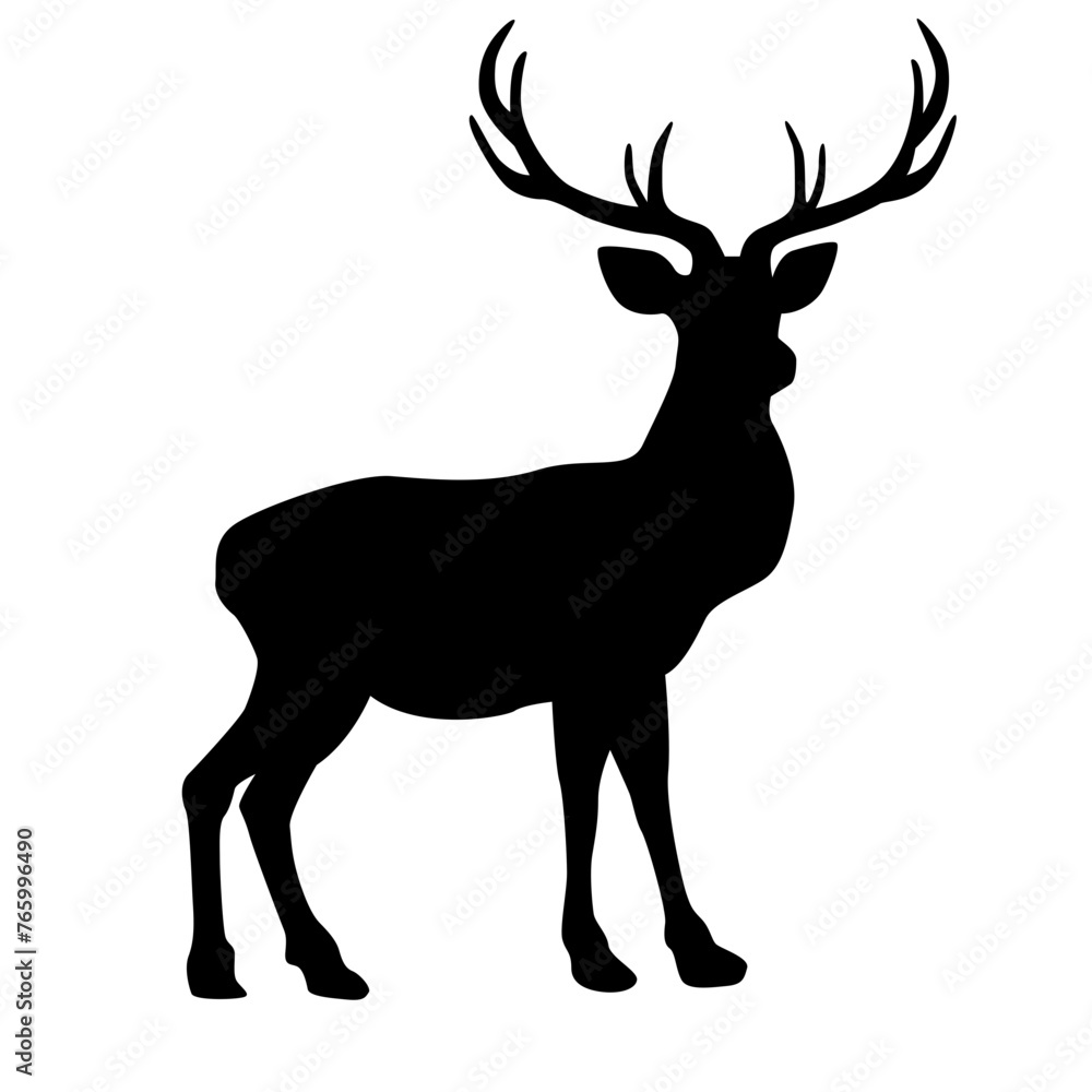 Obraz premium Reindeer Silhouette