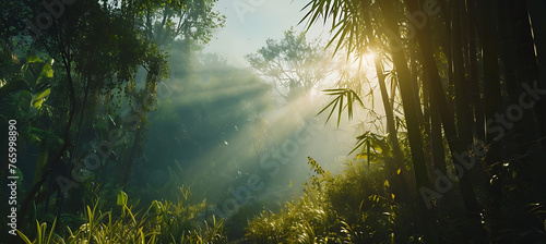 sun rays through the forest © younas
