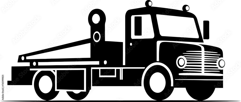 Tow Truck Vector Graphic Realistic Rendering of Assistance