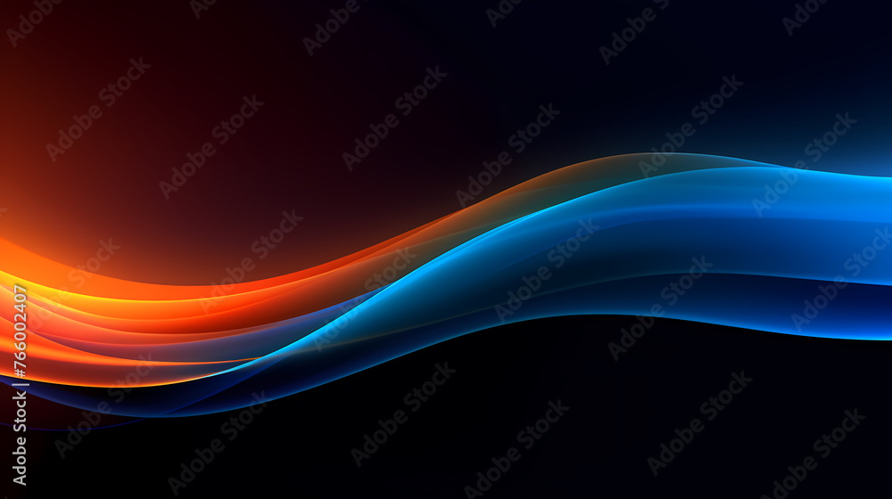 Naklejka premium Abstract geometric background, technical lines background and light effects, 3D rendering