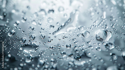 Macro Close-up of Water Droplets and Bubbles