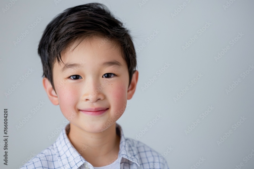 A young boy with a smile on his face A young boy with a smile on his face
