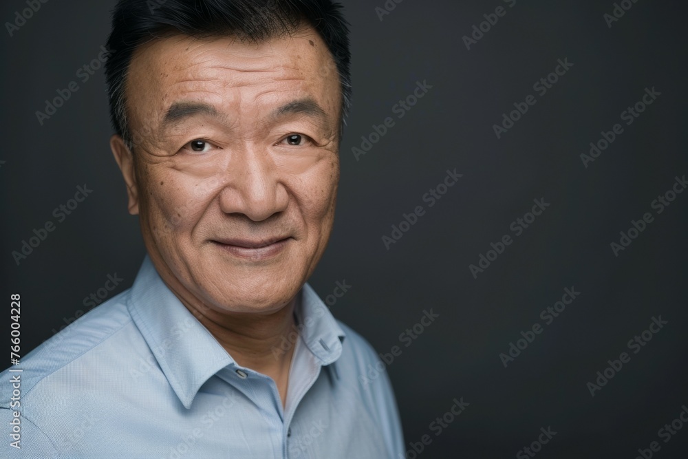 A man with a blue shirt and a white shirt is smiling A man with a blue shirt and a white shirt is smiling