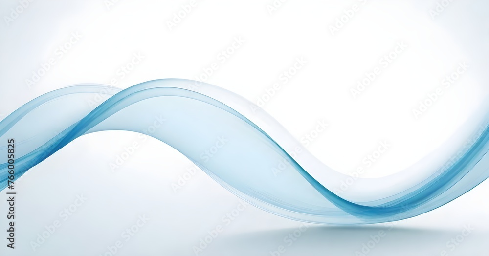 Abstract blue and white smooth wavy lines on a gradient blue background ...