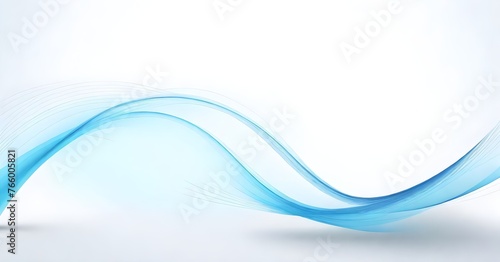 Abstract blue and white smooth wavy lines on a gradient blue background