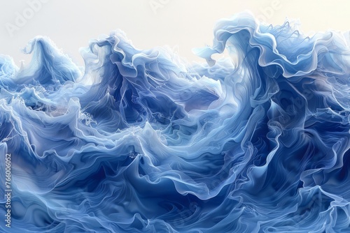 Contemporary Ocean Waves: Fluid Forms in Abstract Ink Art
