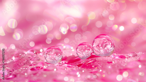 water drops on pink petals, pink blossoms, pink flower wallpaper, pink frame, sweet wallpaper with pink bokeh, shiny wallpaper, springtime
