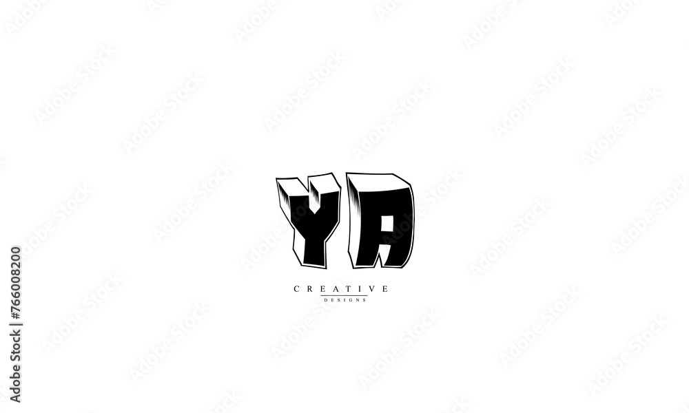 Alphabet letters Initials Monogram logo YA AY Y A Alphabet letters Initials Monogram logo YA AY Y A