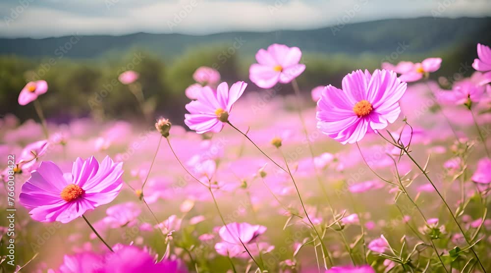 Dancing Beauty: Pink Cosmos Field Swaying in the Wind
Dancing Beauty: Pink Cosmos Field Swaying in the Wind