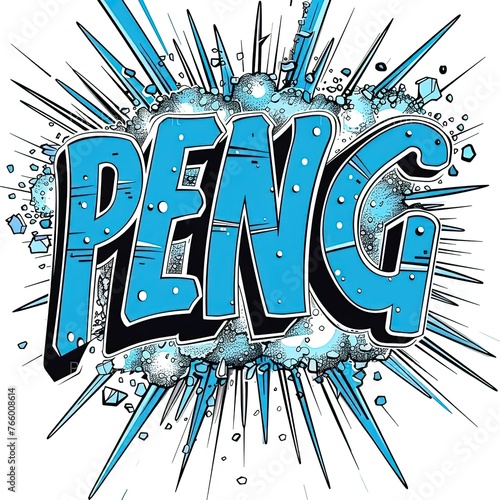 the word peng is surrounded by bubbles and bubbles