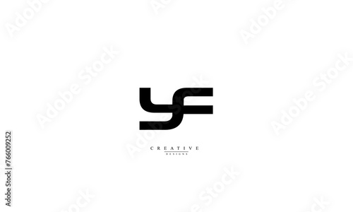 Alphabet letters Initials Monogram logo YF F Y YF photo