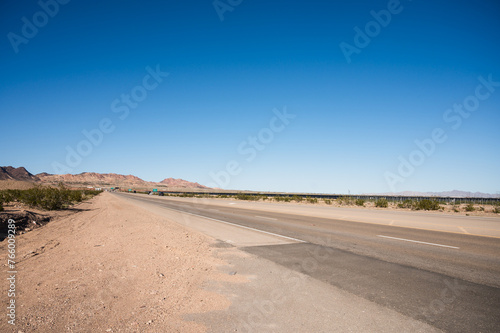 Highway 95 south of Las Vegas  near Boulder City  in the Nevada desert.