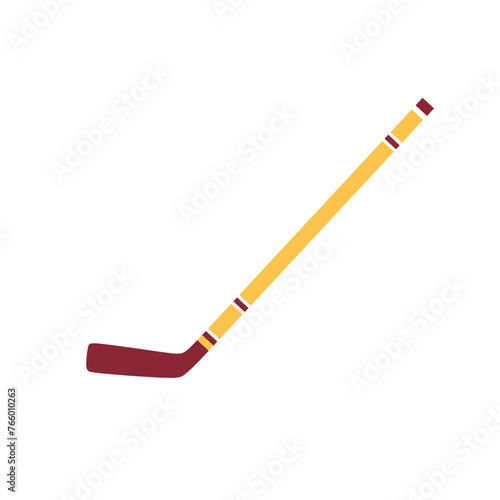 Hokey stick flat design vector illustration. Hokey puck stick isolated, sport ice icon, game equipment, goal or competition, leisure and activity. Sport hockey object icon concept.