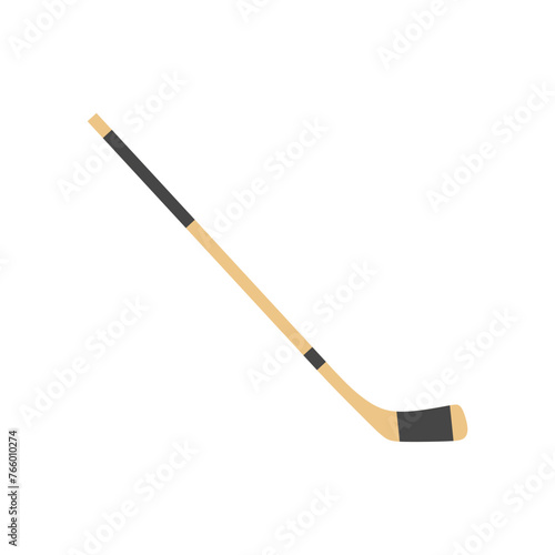 Hokey stick flat design vector illustration. Hokey puck stick isolated, sport ice icon, game equipment, goal or competition, leisure and activity. Sport hockey object icon concept.