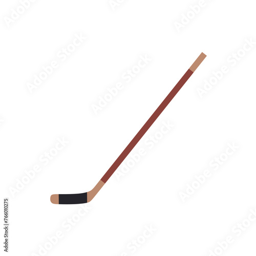 Hokey stick flat design vector illustration. Hokey puck stick isolated, sport ice icon, game equipment, goal or competition, leisure and activity. Sport hockey object icon concept.