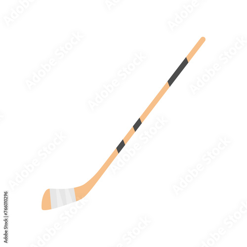 Hokey stick flat design vector illustration. Hokey puck stick isolated, sport ice icon, game equipment, goal or competition, leisure and activity. Sport hockey object icon concept.