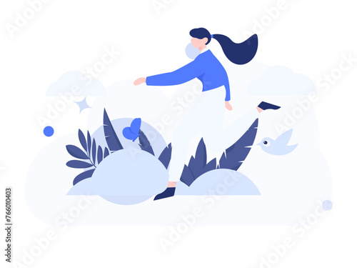 People exercising healthy running vector internet operation illustration
