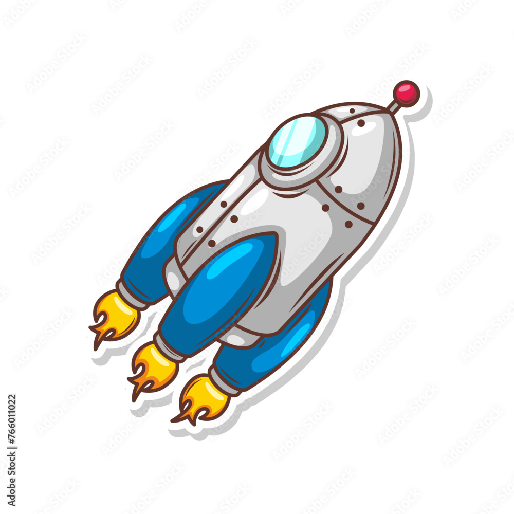 Launching spaceship rocket illustration art Launching spaceship rocket illustration art