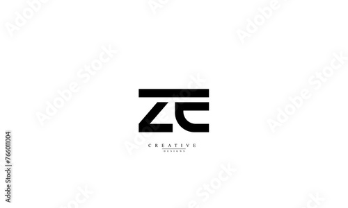 Alphabet letters Initials Monogram logo ZE EZ Z E 