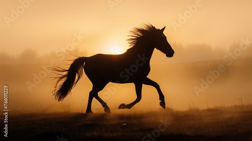 horse in sunset