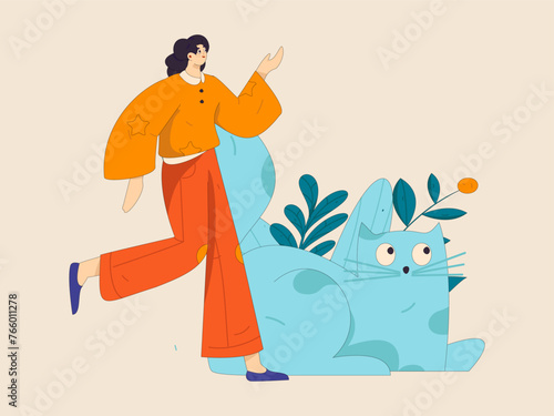 People exercising healthy running vector internet operation illustration
