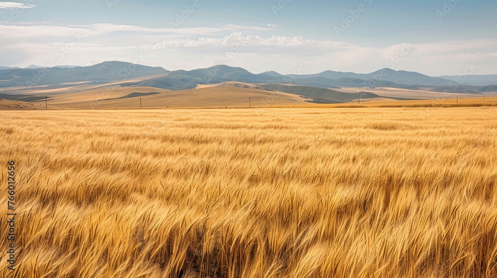 A wheat field in La Pampa, Argentina is prepared for harvesting in the Pampas plain.
