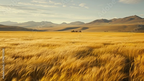 A wheat field in La Pampa, Argentina is prepared for harvesting in the Pampas plain.