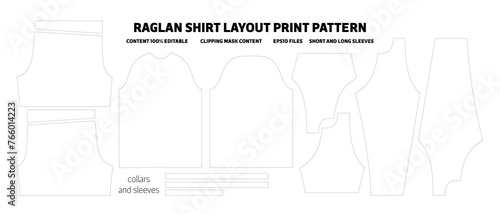 raglan shirt uniform layout print pattern photo