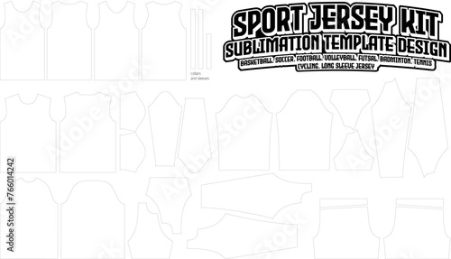 sportswear jersey uniform layout print pattern set basketball, football, soccer, long sleeve