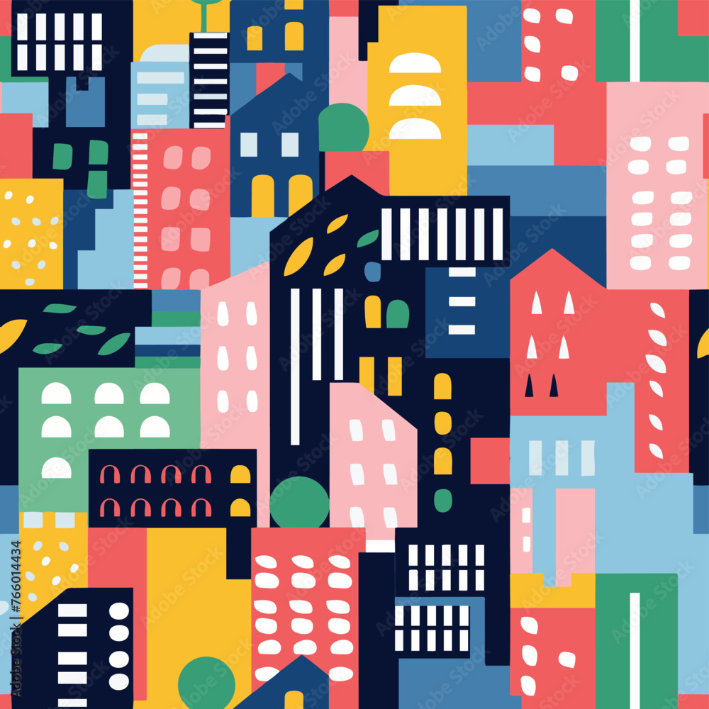 Abstract Urban Cityscape Architecture Seamless Pattern