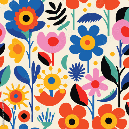 Floral Botanic Spring Summer Seamless Pattern