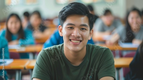 Portrait of a student in a classroom
