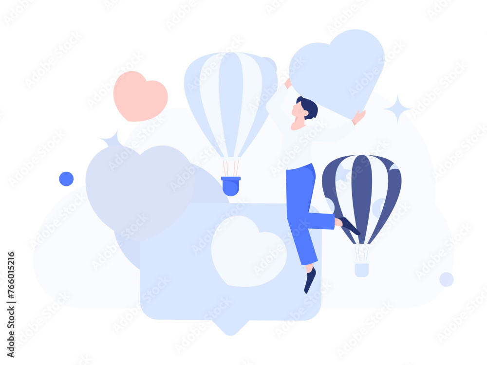 Happy Valentine's Day flat character vector concept business hand drawn illustration
Happy Valentine's Day flat character vector concept business hand drawn illustration
