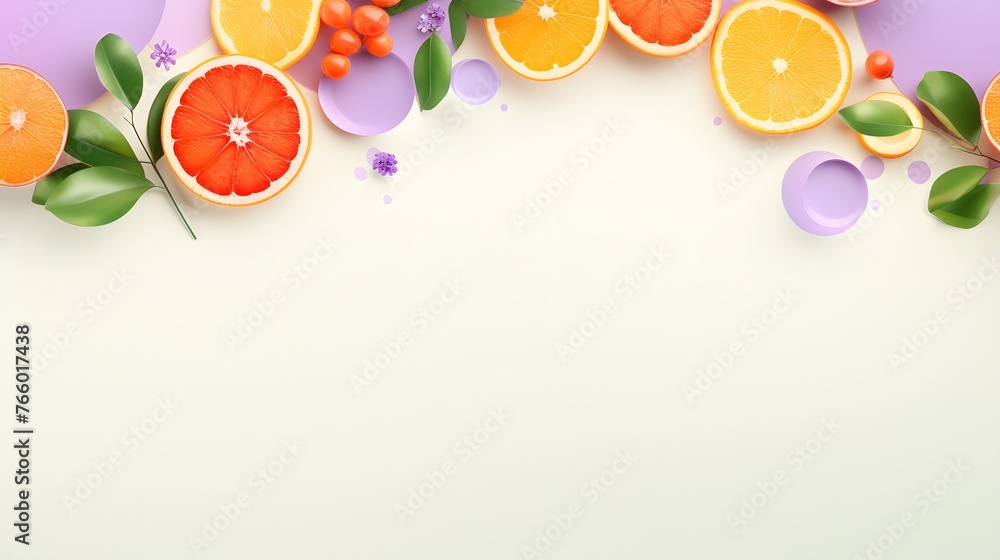 Citrus and Berries Flatlay Background Citrus and Berries Flatlay Background