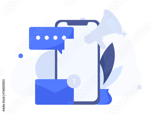 Virtual characters social communication concept business flat vector hand drawn illustration

