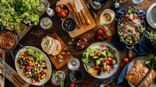 A photo showcasing a farm-to-table dining experience, with a focus on fresh, locally sourced ingredients, emphasizing the connection between sustainable farming and healthy eating.