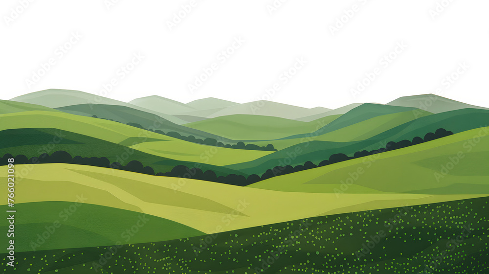 Green hills lanscape cut out
