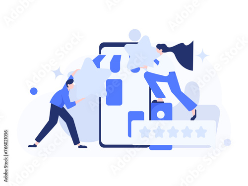 Virtual characters social communication concept business flat vector hand drawn illustration
