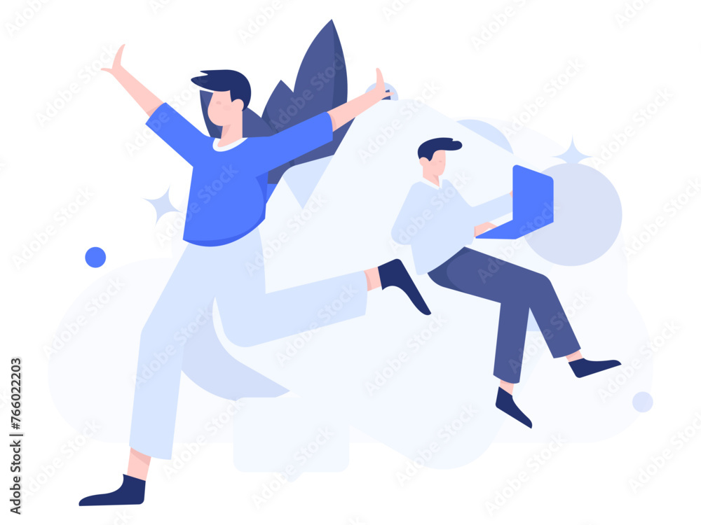 Virtual characters social communication concept business flat vector hand drawn illustration
Virtual characters social communication concept business flat vector hand drawn illustration