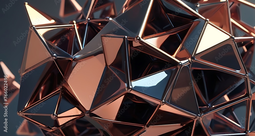 Fototapeta premium Abstract 3d render, geometric design of a Abstract Polyhedral Vision