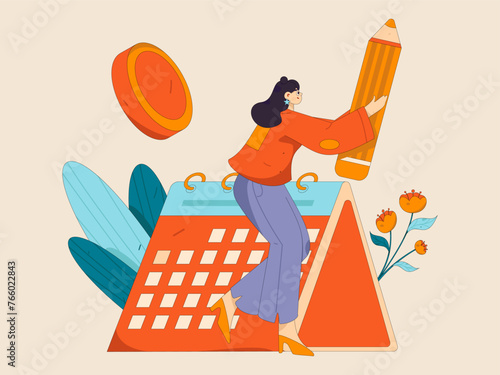 Virtual characters social communication concept business flat vector hand drawn illustration
