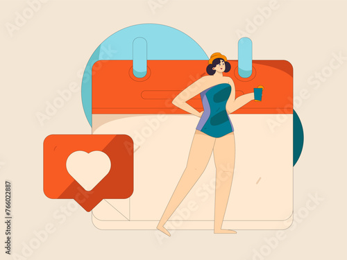 Virtual characters social communication concept business flat vector hand drawn illustration
