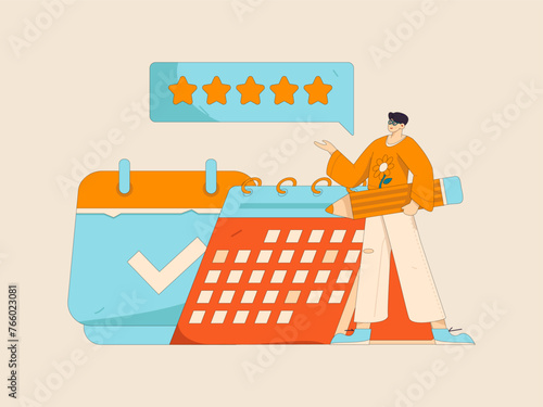 Virtual characters social communication concept business flat vector hand drawn illustration
