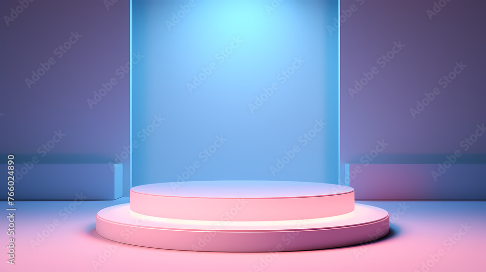 Simple gradient round marble podium Simple gradient round marble podium