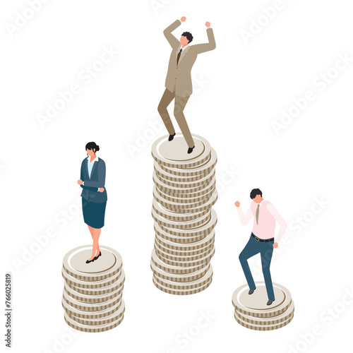 収益の格差で一喜一憂する人々